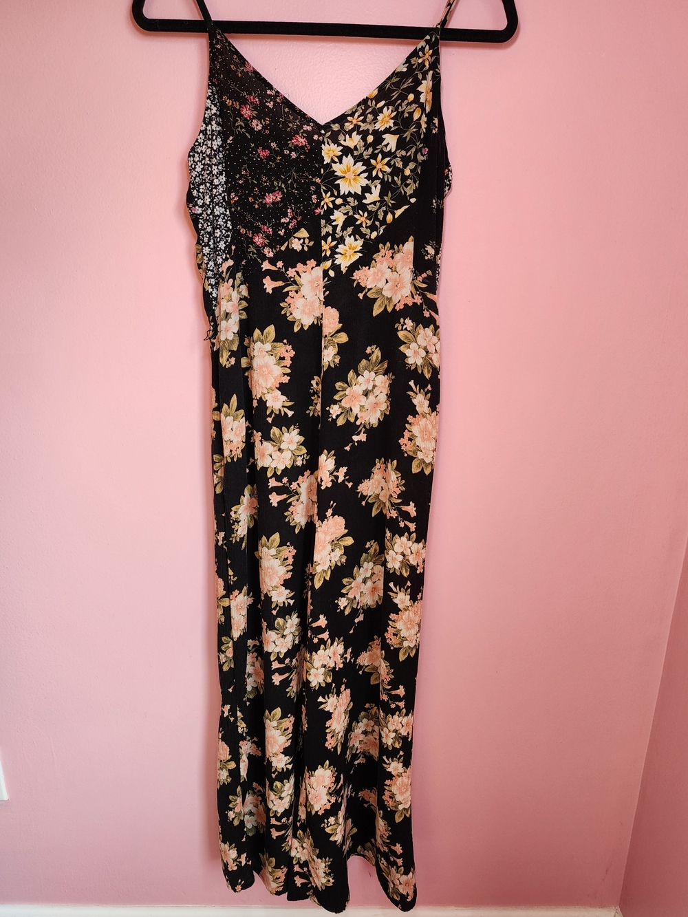 Floral Patchwork Flared Wide-Leg Jumpsuit Romper Romantic Boho Women's Medium - Picture 5 of 12